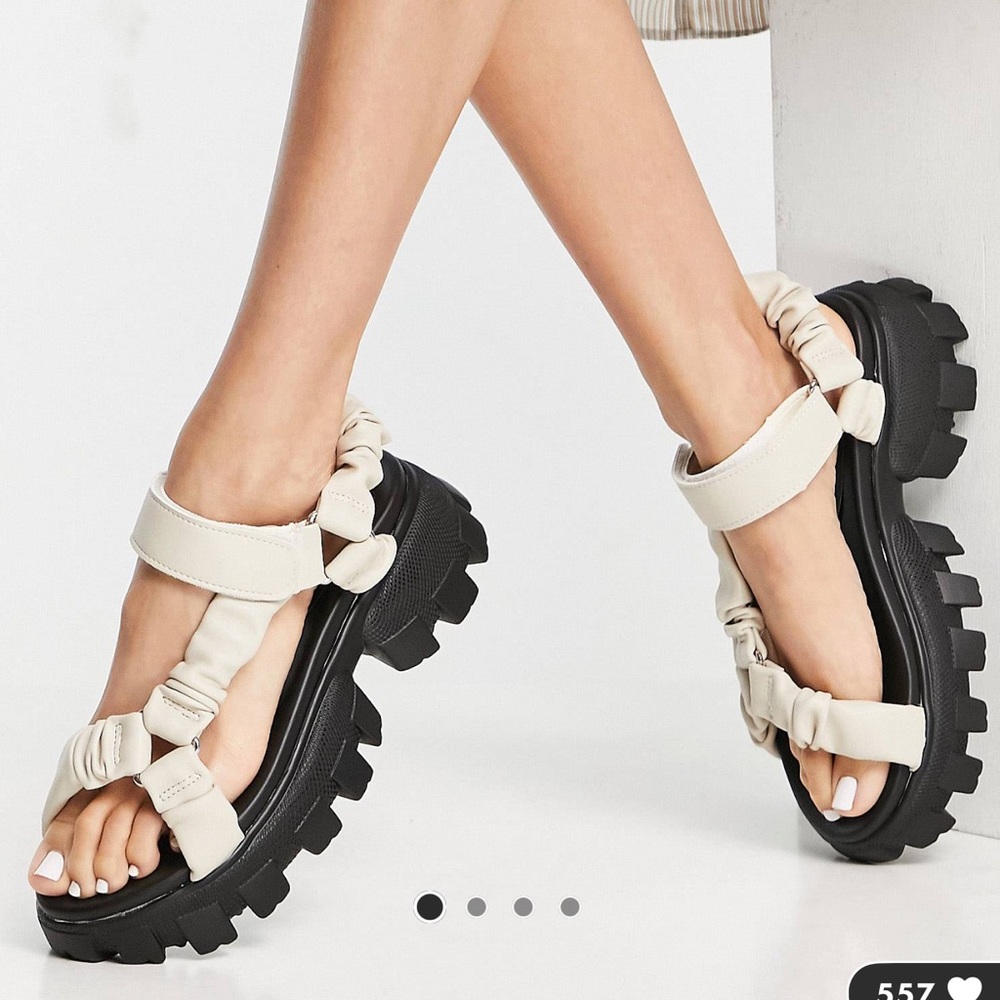 ASOS Public Desire Expectation Chunky Sandals in Bone